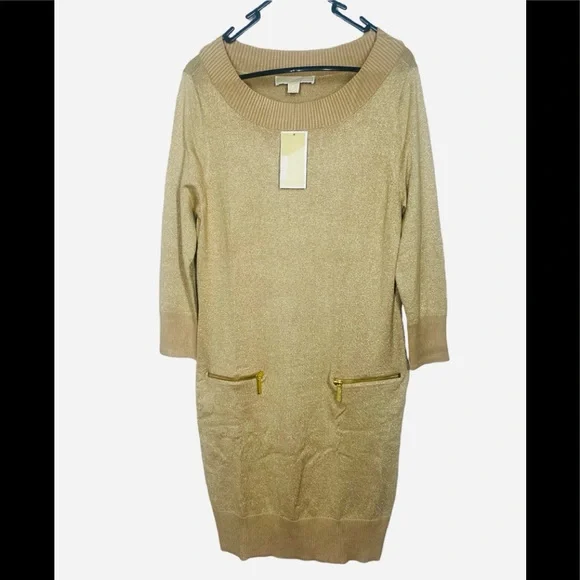 slim fit dress slacks Baltic Born Womens Birgitta Ribbed Sweater Dress | Black + Gold